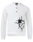 White Shirt with Ladybug Hand Embroidery-0