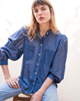 ingrid blouse | indigo stripe