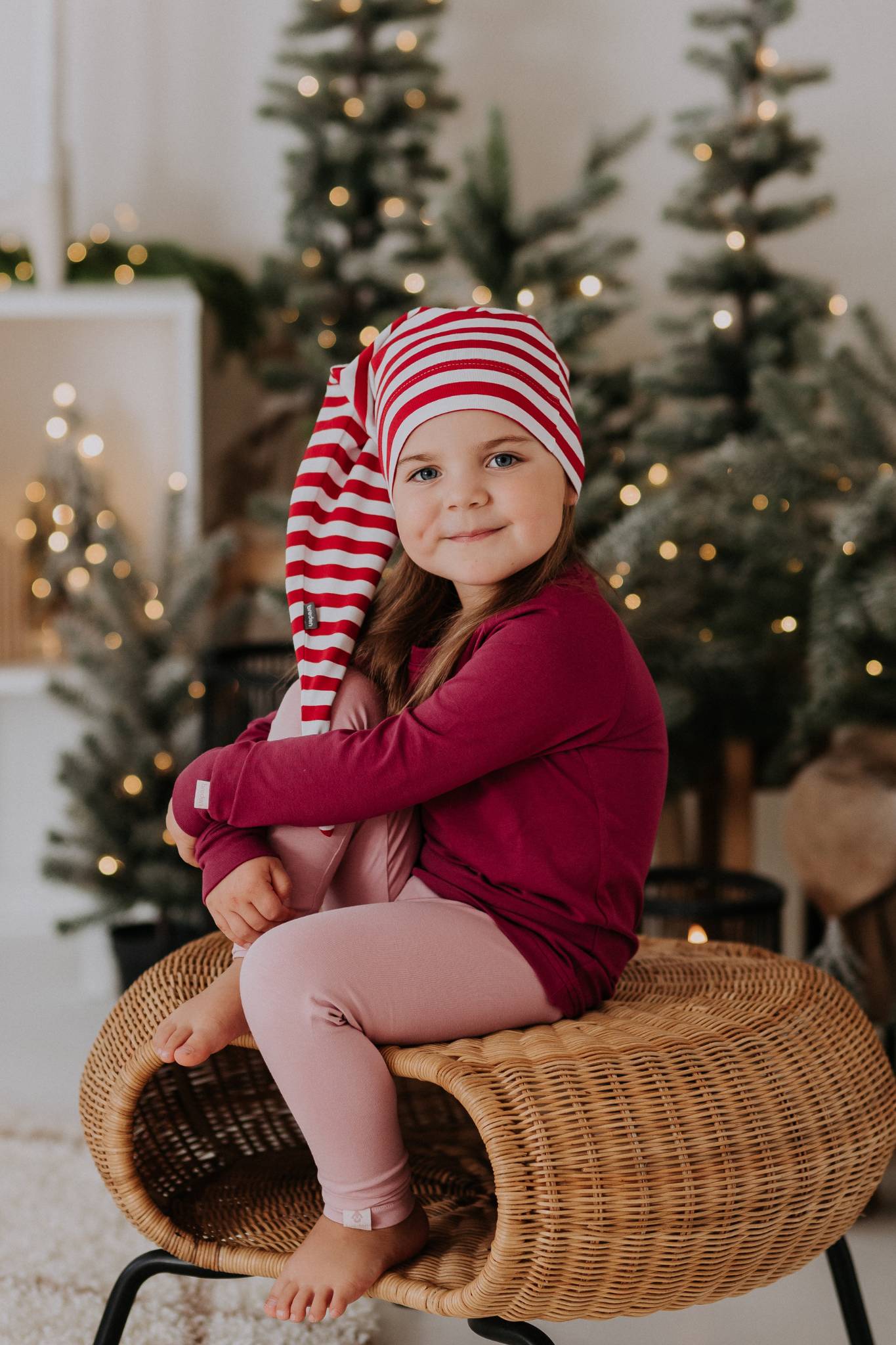 Jolly Striped Holiday Elf Hat