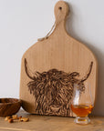 Highland Cow Beech Hanging Paddle  - Medium