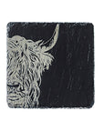 Highland Cow Single Slate Coaster
