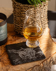 Scenic Highland Cow Single Slate Coaster