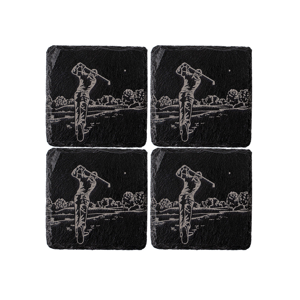 Golf Slate Coasters - Set of 4