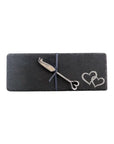 Love Heart Single Mini Slate Cheese Board & Knife Set