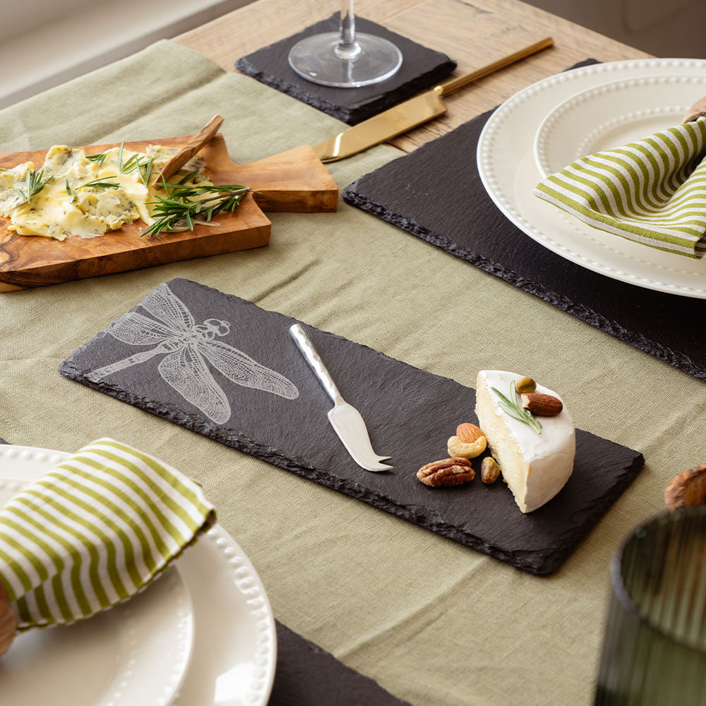 Dragonfly Single Mini Slate Cheese Board &amp; Knife Set