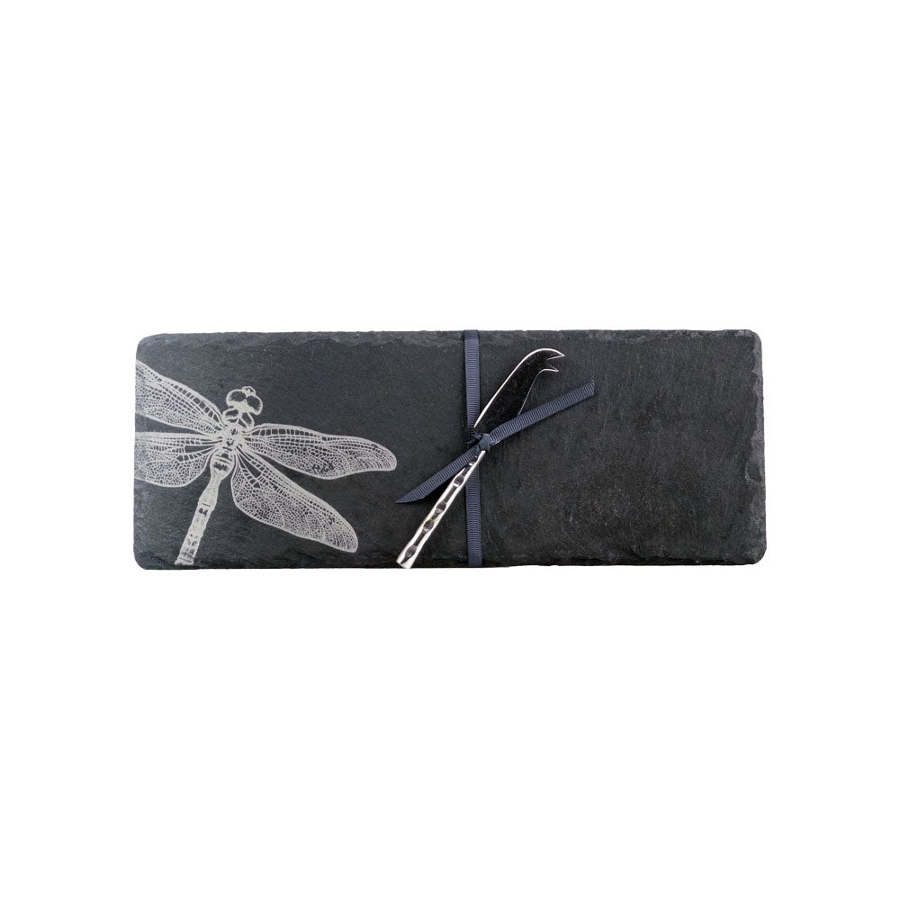Dragonfly Single Mini Slate Cheese Board &amp; Knife Set