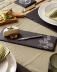 Flora Single Mini Slate Cheese Board & Knife Set