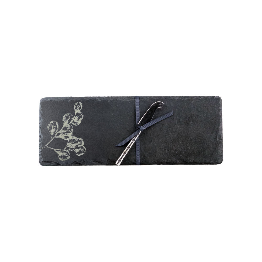 Flora Single Mini Slate Cheese Board &amp; Knife Set