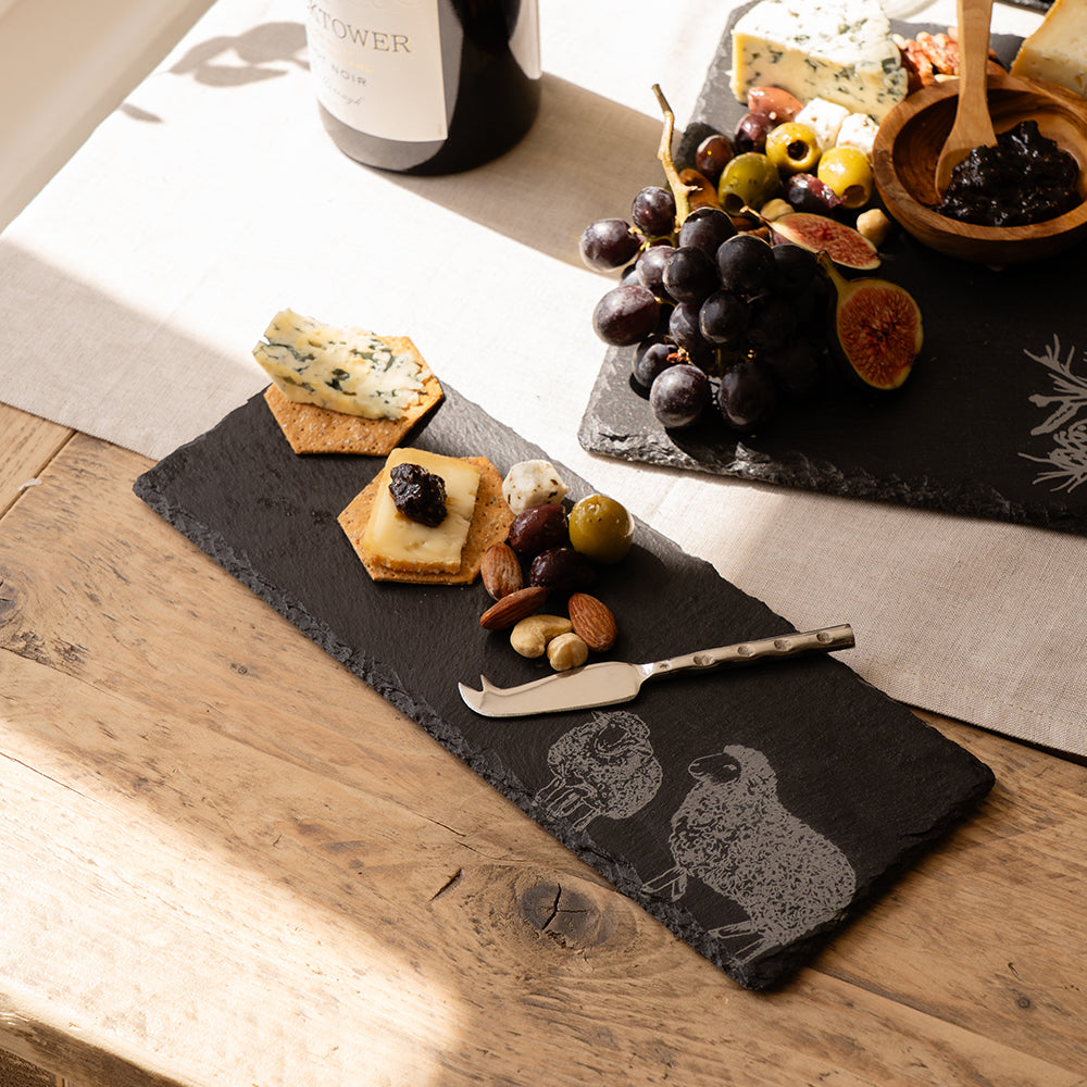 Sheep Single Mini Slate Cheese Board & Knife Set