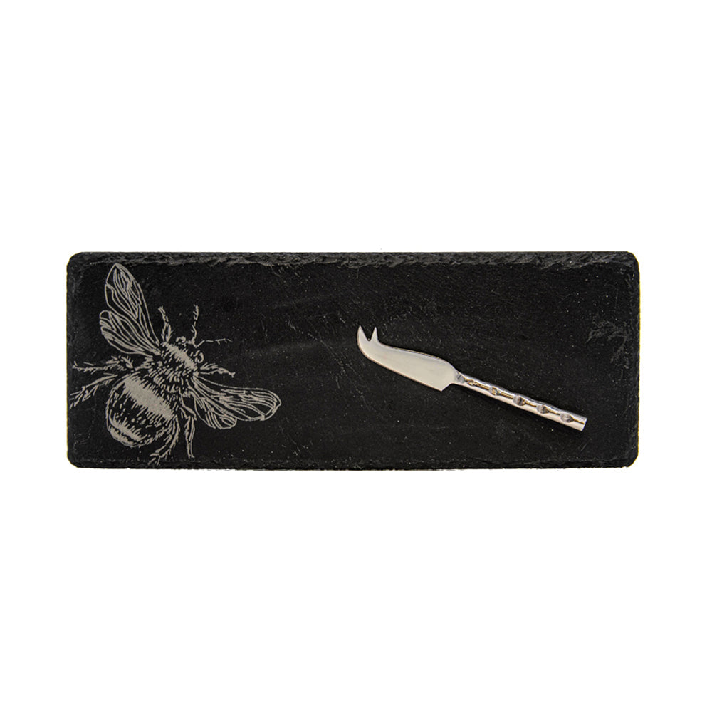 Bee Single Mini Slate Cheese Board &amp; Knife Set