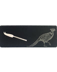 Pheasant Side Profile Single Mini Slate Cheese Board & Knife Set