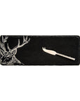 Mini Slate Cheese Board & Knife Set – Stag Design