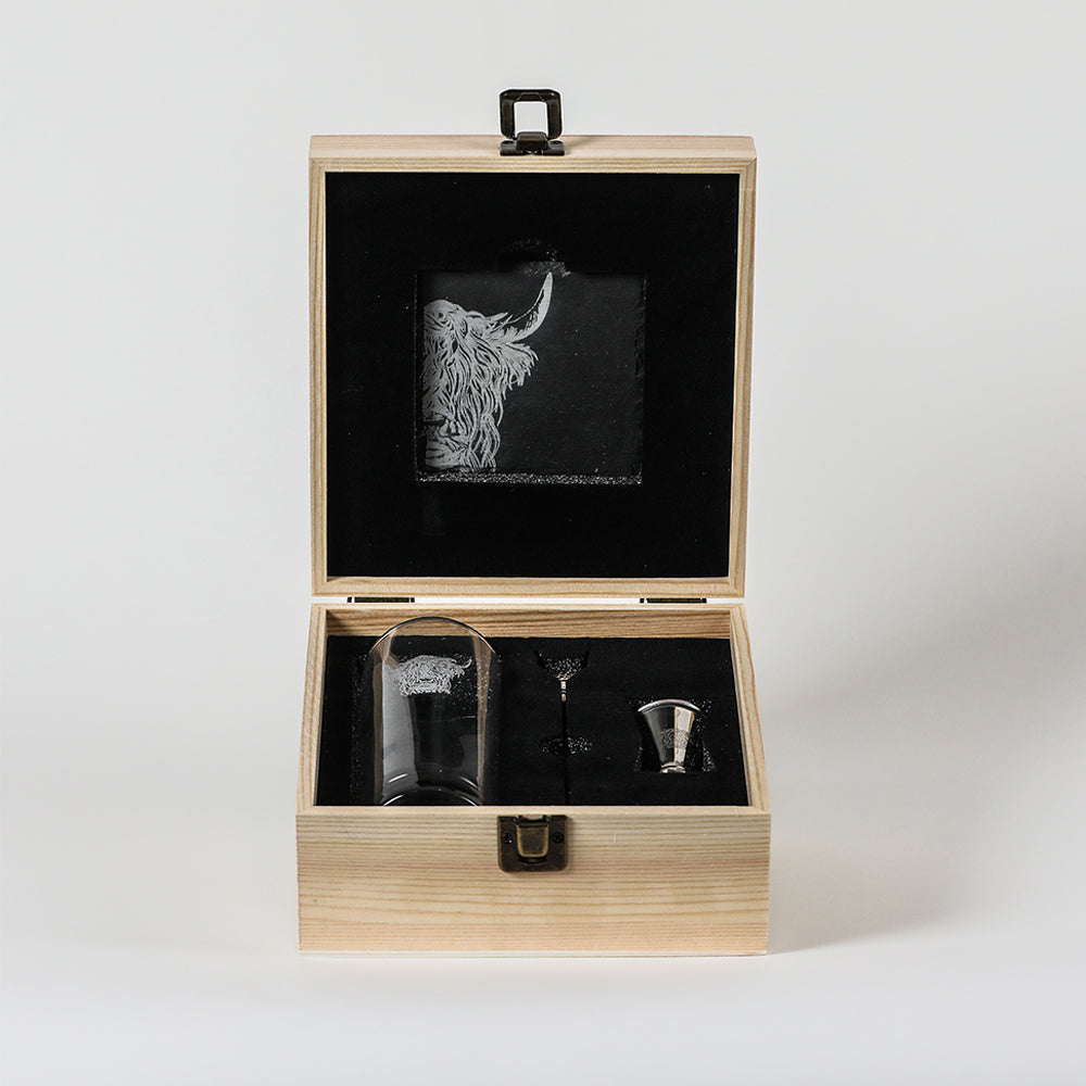 Highland Cow Highball Drinks Set
