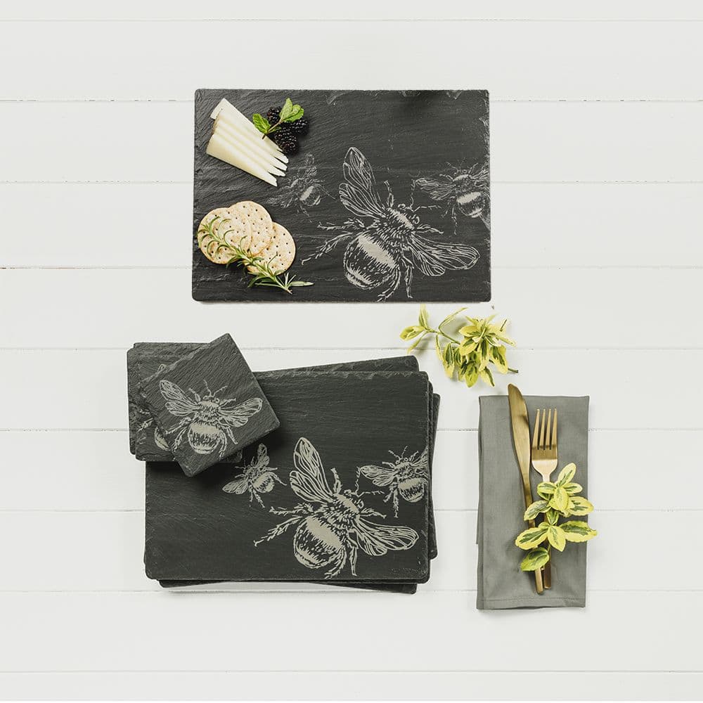 Bee Slate Placemat &amp; Coaster Gift Set