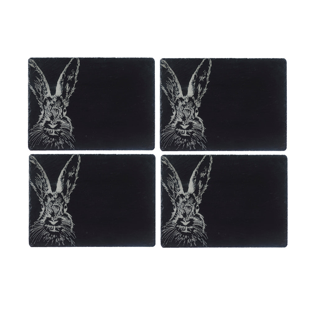Hare Slate Placemat &amp; Coaster Gift Set