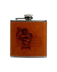 Football Leather Hip Flask