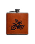 Cycling Leather Hip Flask