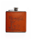 Fishing Leather Hip Flask