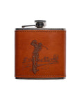 Golf Leather Hip Flask