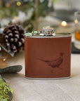 Pheasant Leather Hip Flask