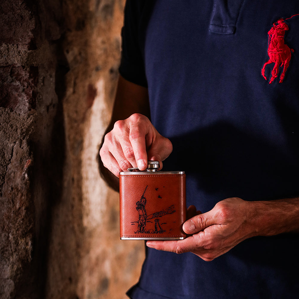 Shooting Leather Hip Flask
