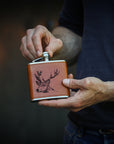 Stag Leather Hip Flask