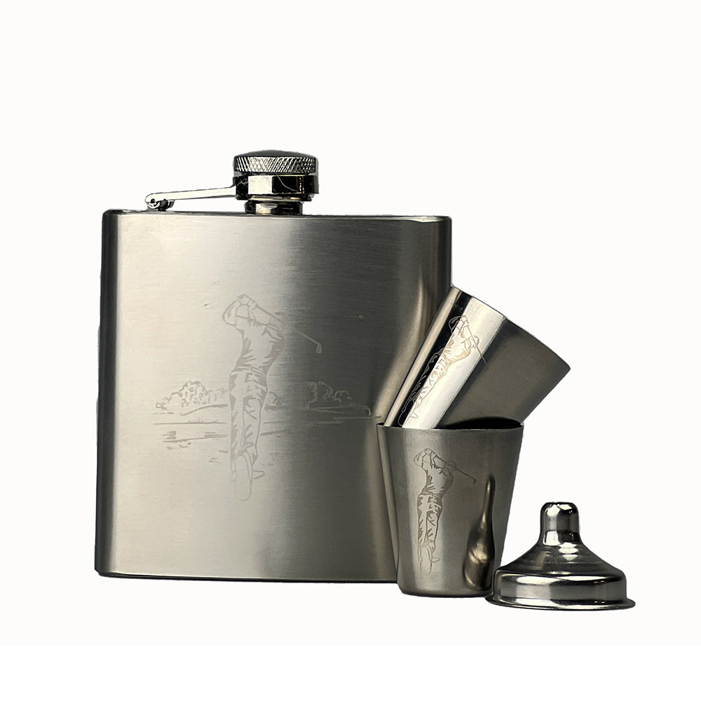 Golf Hip Flask &amp; Cup Set