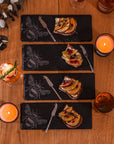 Bee Mini Slate Cheese Board & Knife Sets - Set of 4