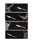 Country Animals Mini Slate Cheese Board & Knife Sets - Set of 4