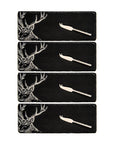 Stag Mini Slate Cheese Board & Knife Sets - Set of 4