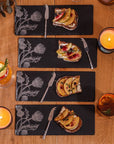 Thistle Trio Mini Slate Cheese Board & Knives - Set of 4