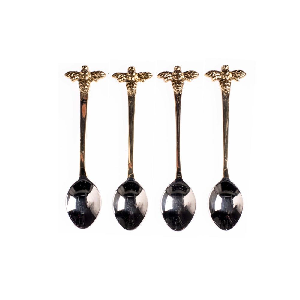 Gold Bee Spoons - Set of 4