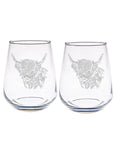 Highland Cow Stemless Glasses - Set of 2