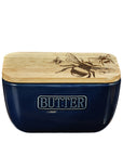 Bee Blue Butter Dish