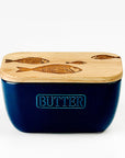 Fish Repeat Blue Butter Dish