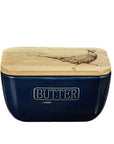 Pheasant Blue Butter Dish