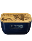 Scenic Highland Cow Blue Butter Dish