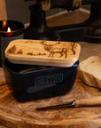 Scenic Stag Blue Butter Dish