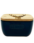 Stag Prince Blue Butter Dish