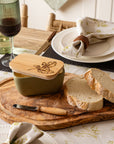 Autumn Acorns Sage Green Butter Dish
