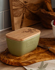Flora Sage Green Butter Dish