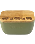 Sheep Sage Green Butter Dish