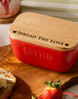 Spread The Love Red Butter Dish & Knife Set