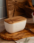 Dragonfly White Butter Dish
