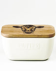 Jersey Cow White Butter Dish