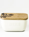 Thistle Trio White Butter Dish