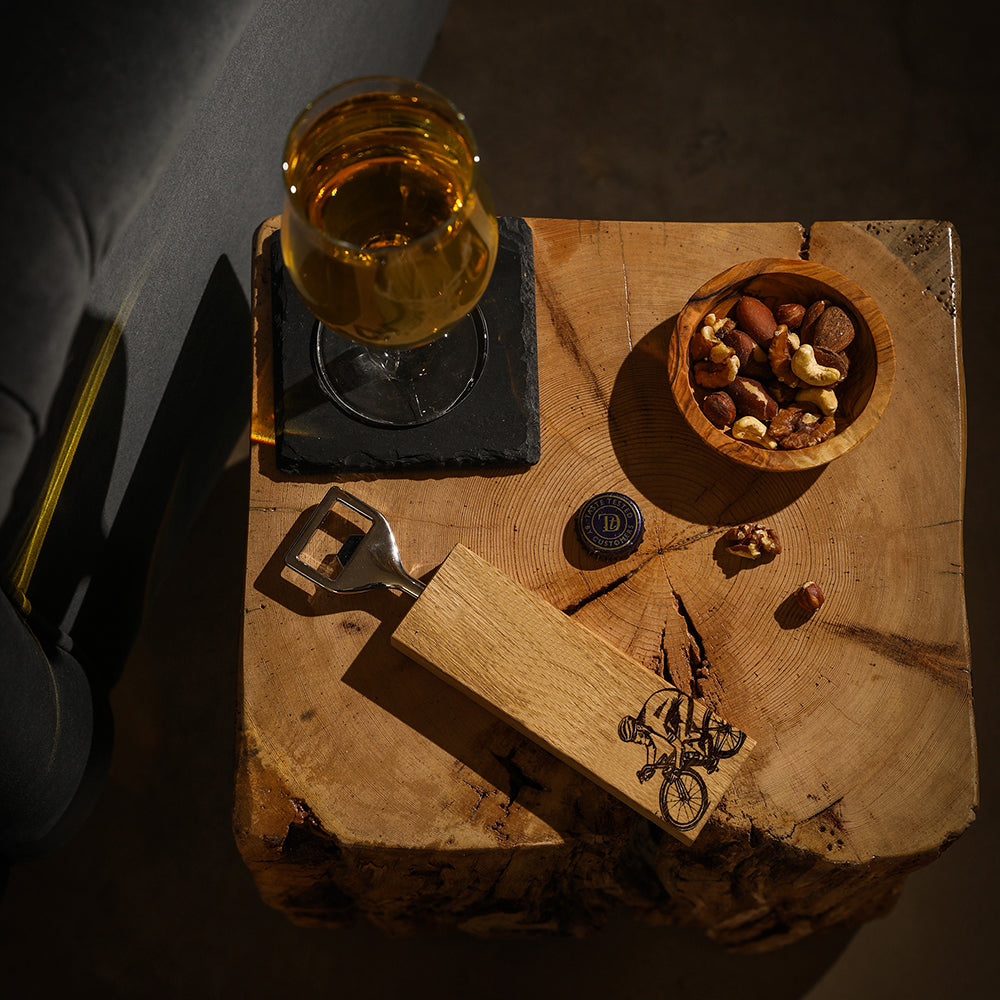 Cycling Oak Bottle Opener