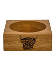 Highland Cow Oak Wine Bottle Coaster