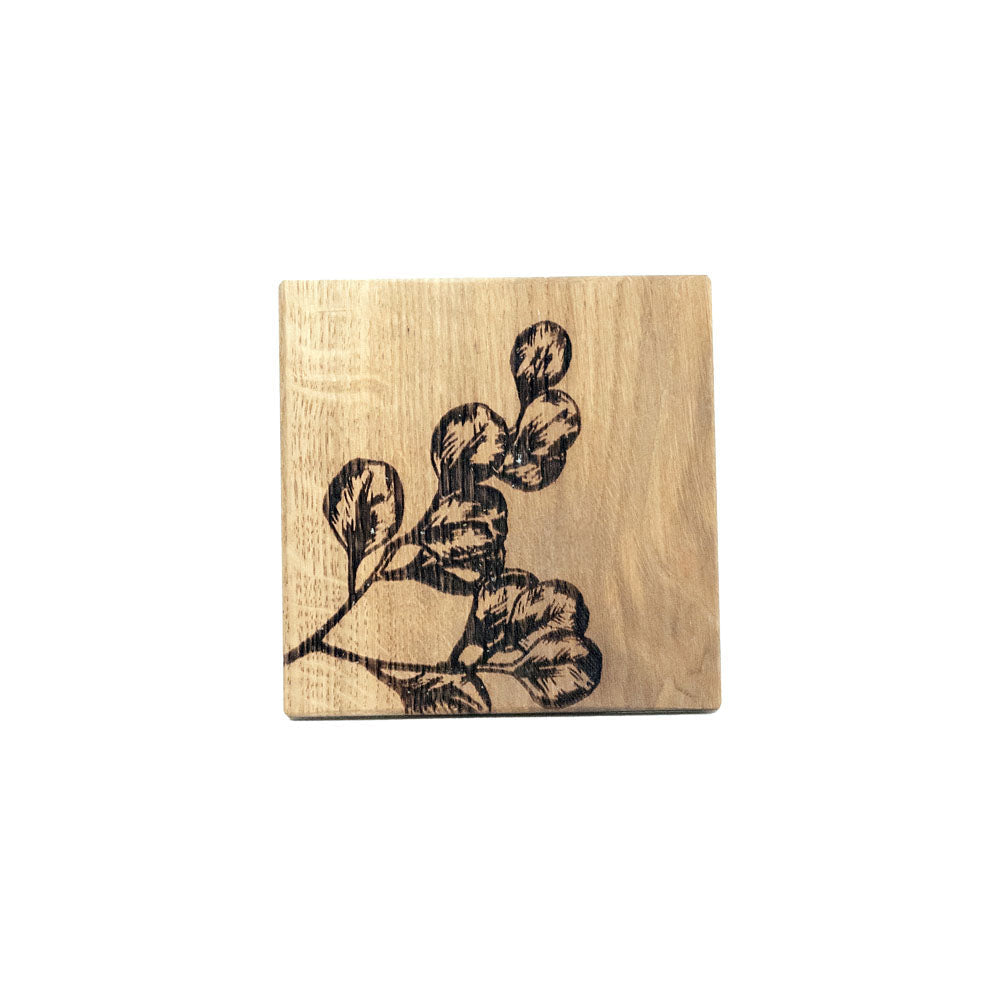 Flora Single Oak Coaster
