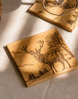 Scenic Stag Single Oak Coaster